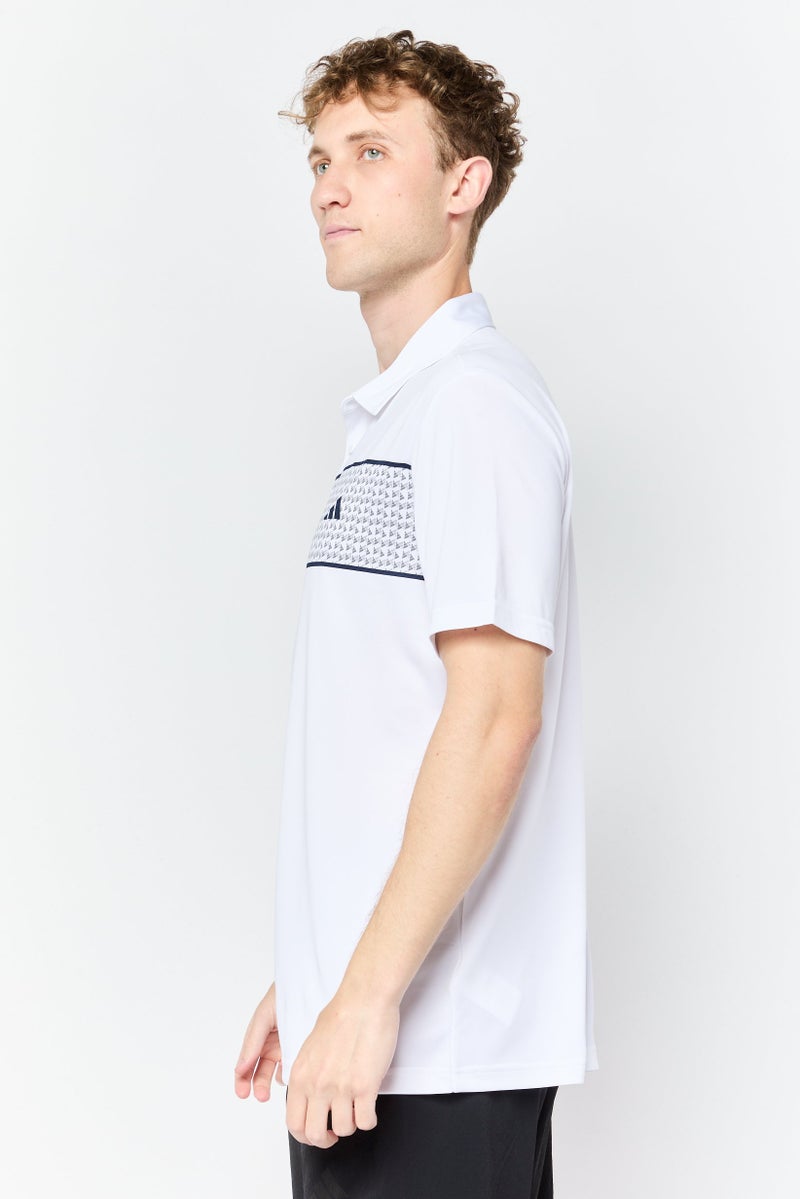 Adidas Men Sportswear Fit Short Sleeve Golf Polo Shirt, White  - Image 3