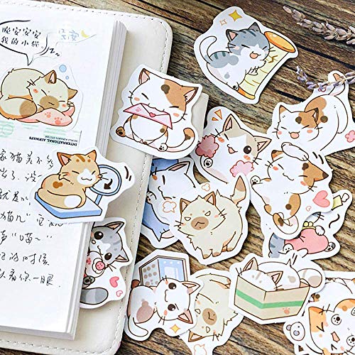 Doraking Small Size Scrapbook Stickers, 45pcs Doraking Boxed DIY Decoration Super Cute Cats Stickers for Laptop Planners Scrapbook Suitcase Diary Notebooks Album(Sweet Cats, 45pcs/ Box) - Image 5