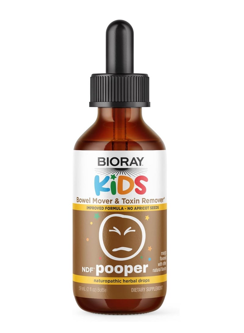 Kids NDF Pooper, Mango - 2 fl oz - Bowel Mover - Non-GMO, Vegan, Gluten Free - 30 Servings