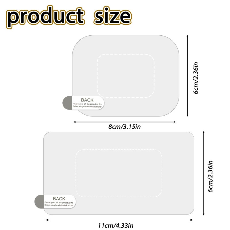 Tucnoeu 8Pcs Dashcam Windshield Sticke Clear Electrostatic Stickers Sticker Shield for Windshields,Prevent Scratching & Falling,Windshield Sticker for Mounting Dash cam Phone Projection Screen - Image 2