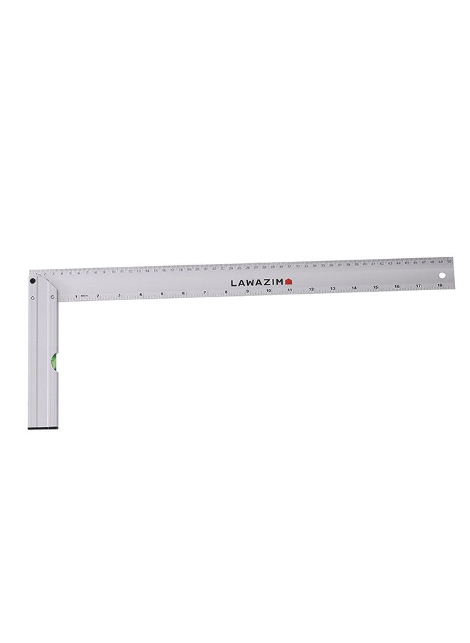 LAWAZIM Aluminium L Shape Angle Ruler  | Spirit Level Straight Metal Measuring Ruler, for Leveling, Architect, Engineer, School, Office, Woodworking, Hanging, Right Angle Carpenter's Ruler.  - Image 2