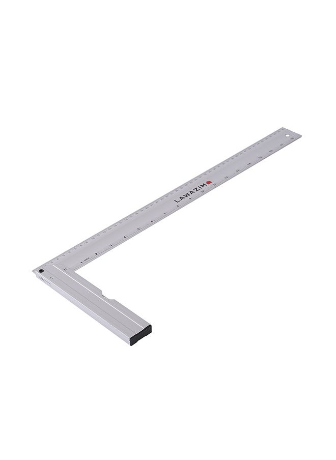 LAWAZIM Aluminium L Shape Angle Ruler  | Spirit Level Straight Metal Measuring Ruler, for Leveling, Architect, Engineer, School, Office, Woodworking, Hanging, Right Angle Carpenter's Ruler.  - Image 3