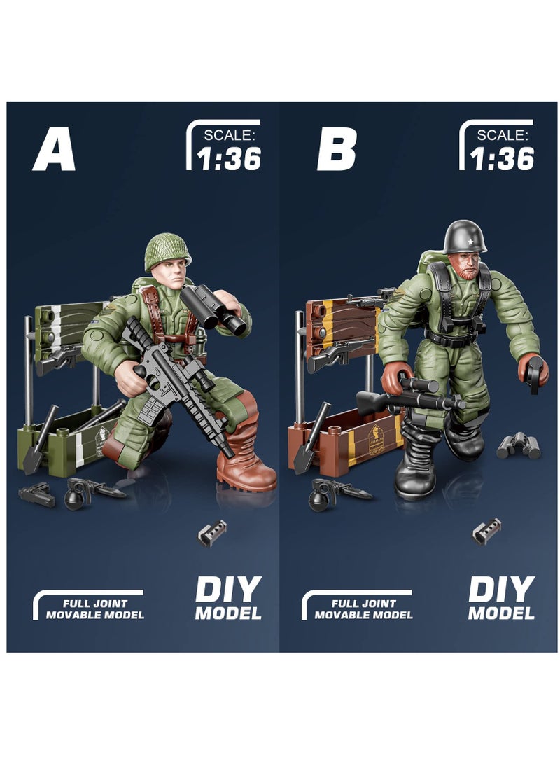 Excefore Soldier Model Equipment Assembly Building Block Toys,8 PCS Soldier Action Mini-Figures with Multiple Military Accessories,Party Favors Set for Boys - Image 3