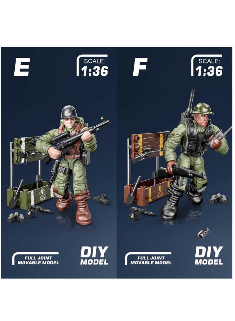 Excefore Soldier Model Equipment Assembly Building Block Toys,8 PCS Soldier Action Mini-Figures with Multiple Military Accessories,Party Favors Set for Boys - Image 5