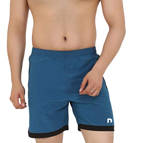 NEVER LOSE Gym Short,Workout Short, Cycling Short, Sport Short, Men’s Short Teal Blue (in, Alpha, XL, Regular, Blue) - Image 1