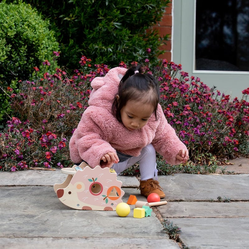 Classic World Pounding Bench with Hedgehog, shape sorting pounding bench, hand-eye coordination toys pen_spark - Image 3