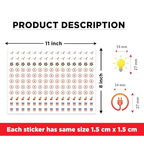 Fliptic Switch Board Stickers Multicolor | Switch Id Sticker Vinyl for Electric Board Appliances Including 27 Designs in Total 495 Stickers for Switches, Self Adhesive (Design 3) - Image 4