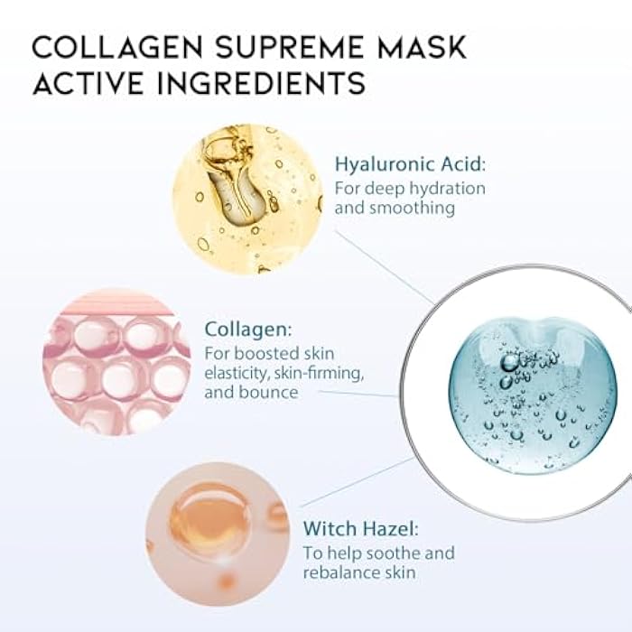 #OOTD Hydrating Sheet Mask Starter Kit Variety Pack for Skin Care, Dry, Ance, Sensitive Skin, Korean Vegan Facial Sheet Mask for Men & Women, Collagen, Cica, Ceramide, Hyaluron, Retinol 5EA - Image 3