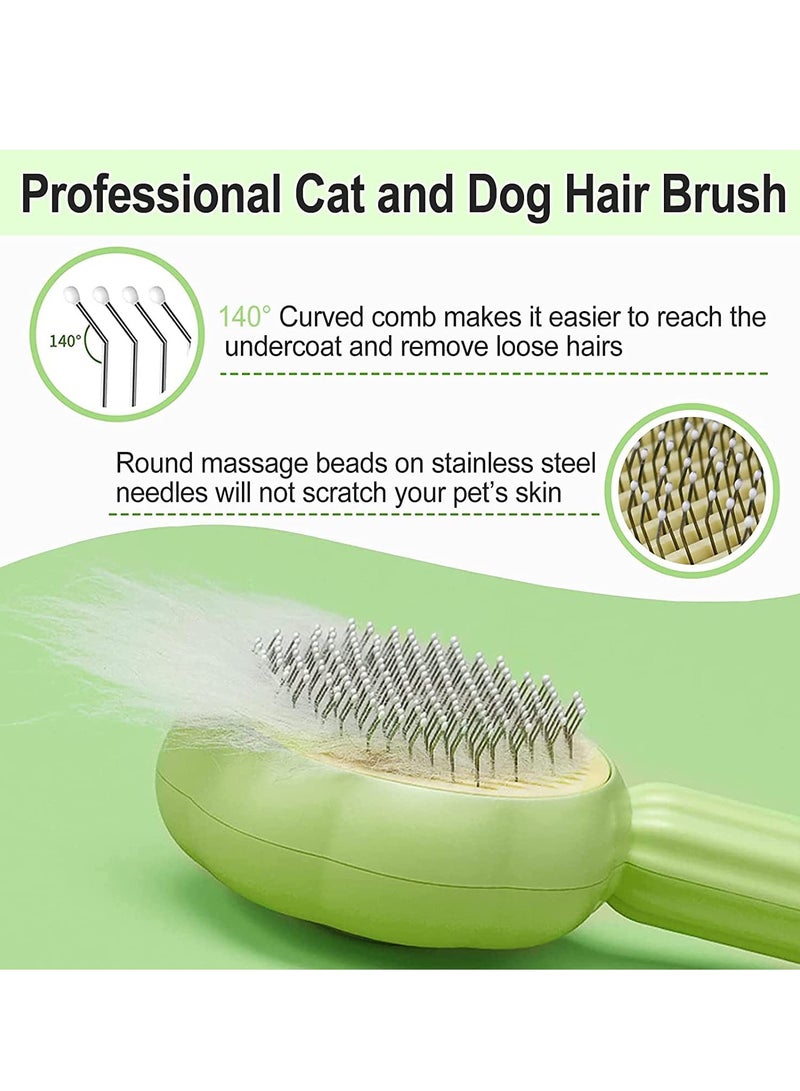 Pet Grooming Brush, Sunflower Cat Brush for Long Haired  Short Hair, Cat Grooming Brush One Click Cleaning Cat Shedding, Quick Cleaning of the Brush to Remove Tangles Dead Undercoat and Dirt - Image 3