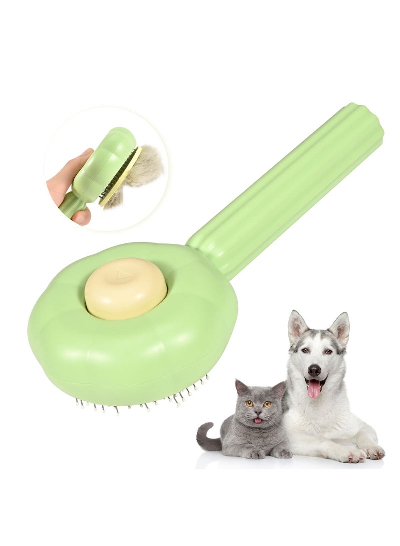 Pet Grooming Brush, Sunflower Cat Brush for Long Haired  Short Hair, Cat Grooming Brush One Click Cleaning Cat Shedding, Quick Cleaning of the Brush to Remove Tangles Dead Undercoat and Dirt - Image 1
