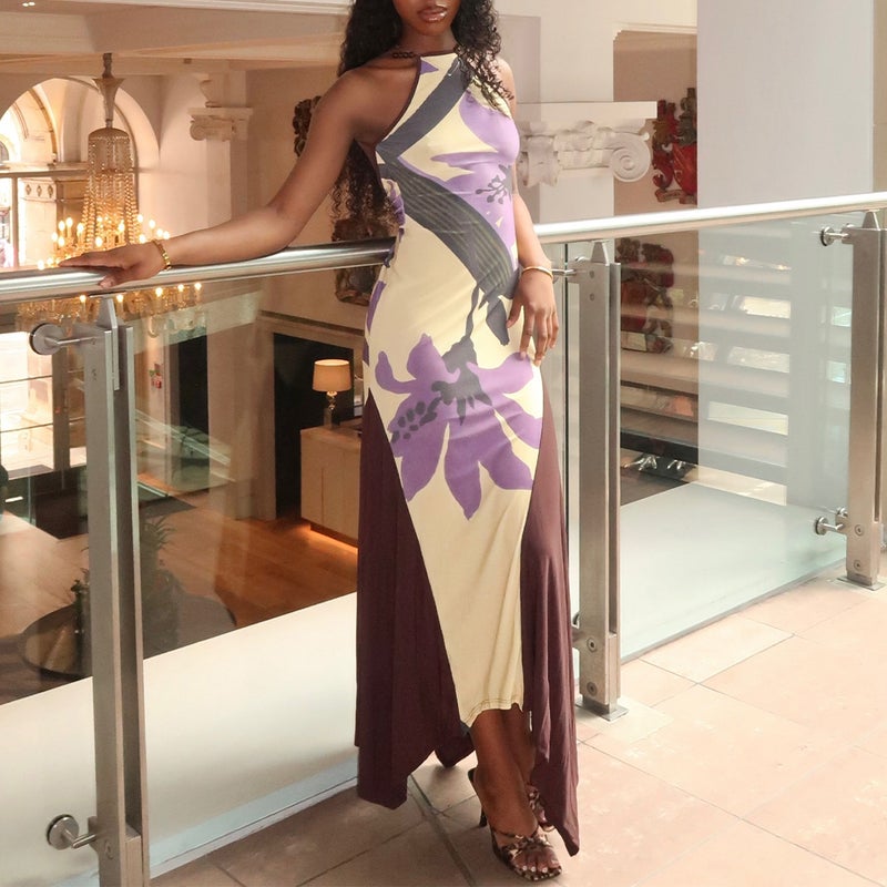 WU Elegant Sleeveless Floral Patchwork Dress for Summer 2026 - European & African Style - Image 4