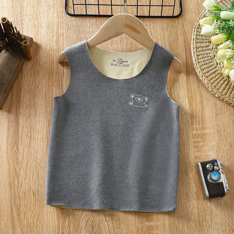 2025 New Autumn and Winter Pure Cotton Kidsren''s Warm Vest Fleece-Lined Thickeneding Infant Kidsren''s Waistcoat Baby Cardigan Vest - Image 4