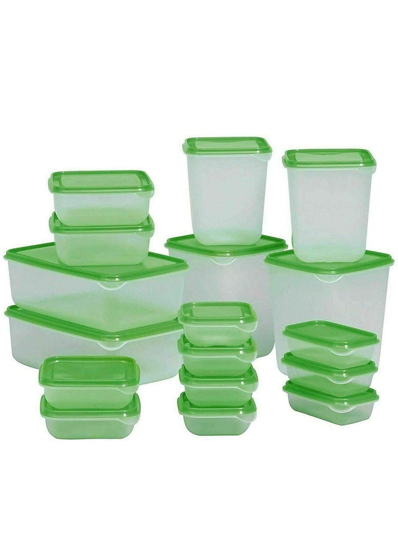 Generic 17-Piece Healthy Plastic Refrigerator Set, No. 5 PP, Various Sizes, Microwave, Freezer, and Dishwasher Safe, Multi-Color  - Image 1