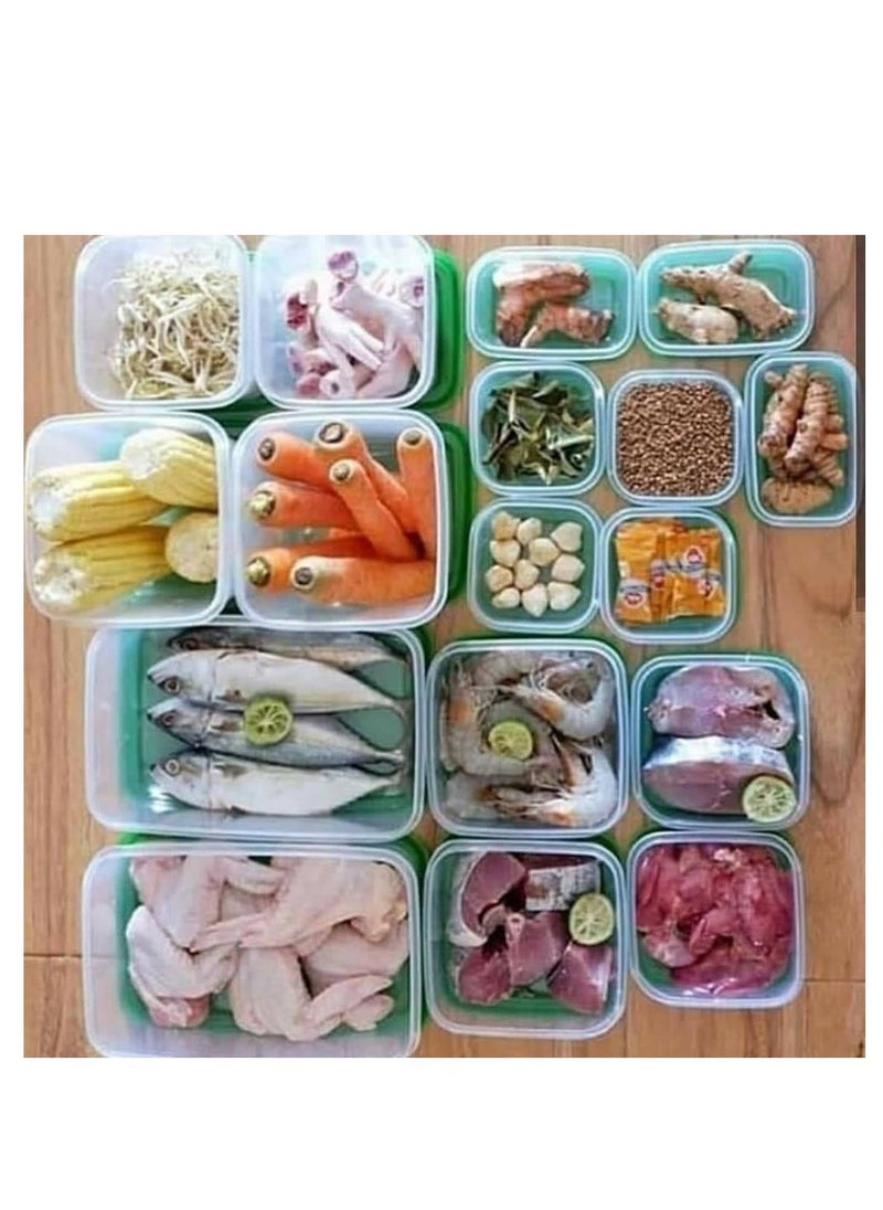 Generic 17-Piece Healthy Plastic Refrigerator Set, No. 5 PP, Various Sizes, Microwave, Freezer, and Dishwasher Safe, Multi-Color  - Image 2