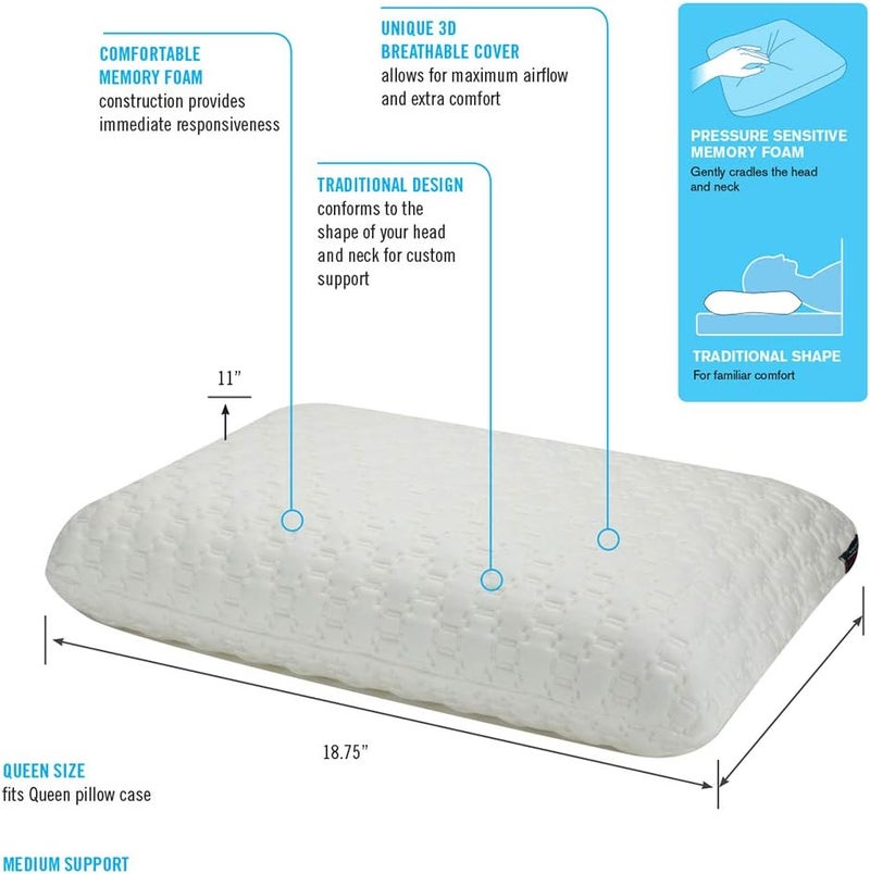 ObusForme Neck Pillow  Memory Foam Pillow  Comforms to Head and Neck Curvature for Optimal Support and Sleep  Breathable Cover for Maximum Airflow  Comfort Sleep - Image 4