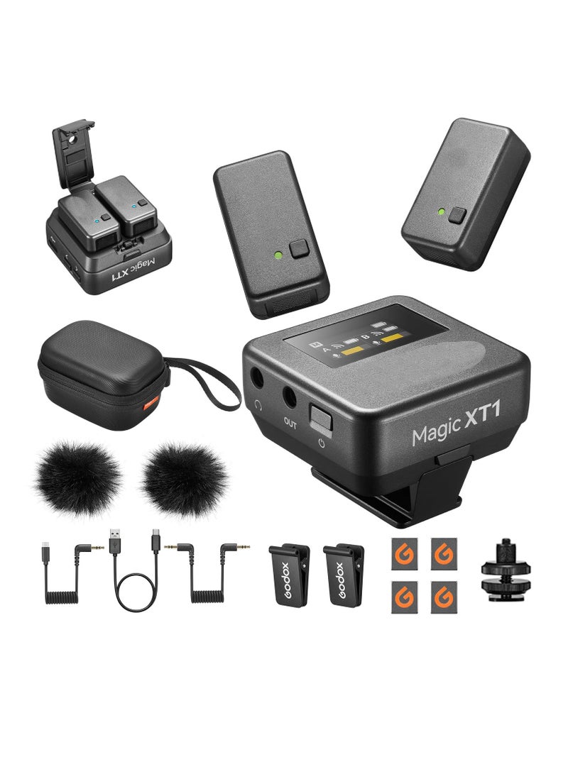 Magic Wireless Lavalier Microphone, Microphone for Camera (2 TX + 1 RX Charging Case), Mini Mic with Noise Cancellation, 16H Battery, Touch Screen 200M/60ft, Wireless Microphone  - Image 2