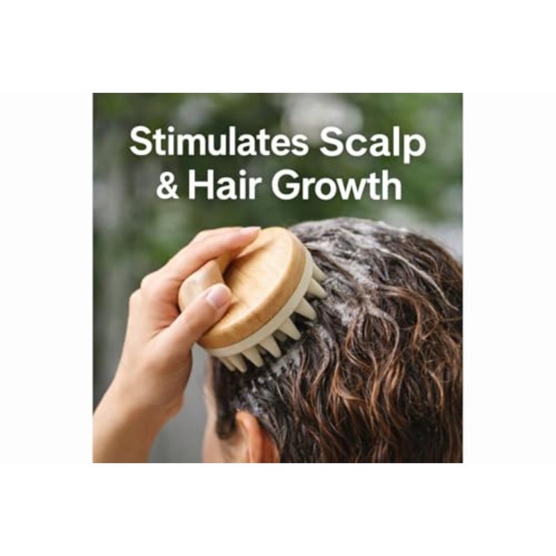 Scalp Massager Shampoo Brush - Soft Silicone Scalp Scrubber for Hair Growth and Dandruff Removal - Natural Bamboo Handle Deep Scalp Cleansing Brush for Men and Women - Image 3