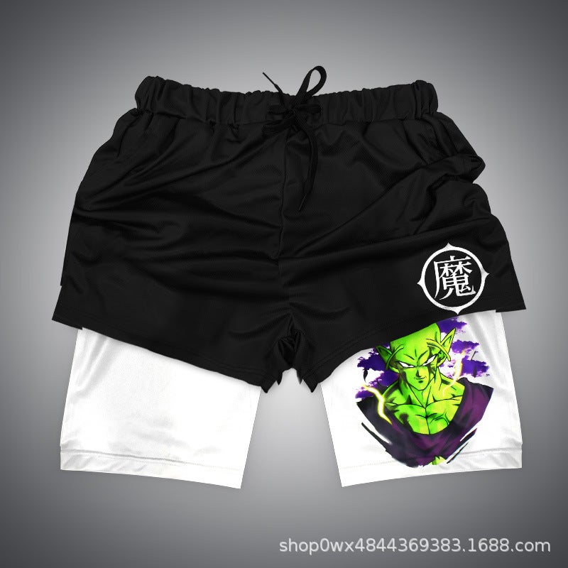 Huo Ying Series Shorts 3D Digital Printing Dragon Ball Double Layer Beach Pants E-Commerce Supply - Image 1