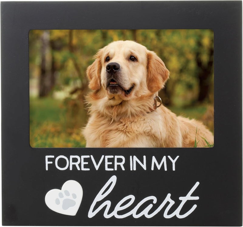 pearhead Forever In My Heart Pet Memorial Keepsake Picture Frame, Dog or Cat Sympathy Gift, Pet Loss Keepsake Photo Frame, Black - Image 1