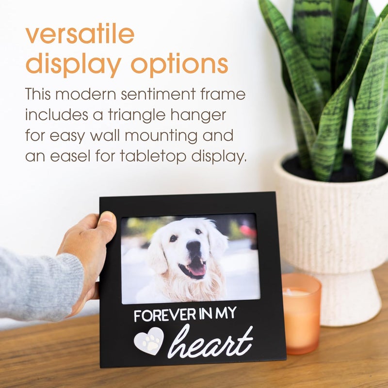 pearhead Forever In My Heart Pet Memorial Keepsake Picture Frame, Dog or Cat Sympathy Gift, Pet Loss Keepsake Photo Frame, Black - Image 4