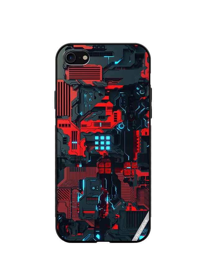 VR CREATIVE Protective Case Cover For Apple iPhone SE (2022) Circuit Design Multicolour - Image 1