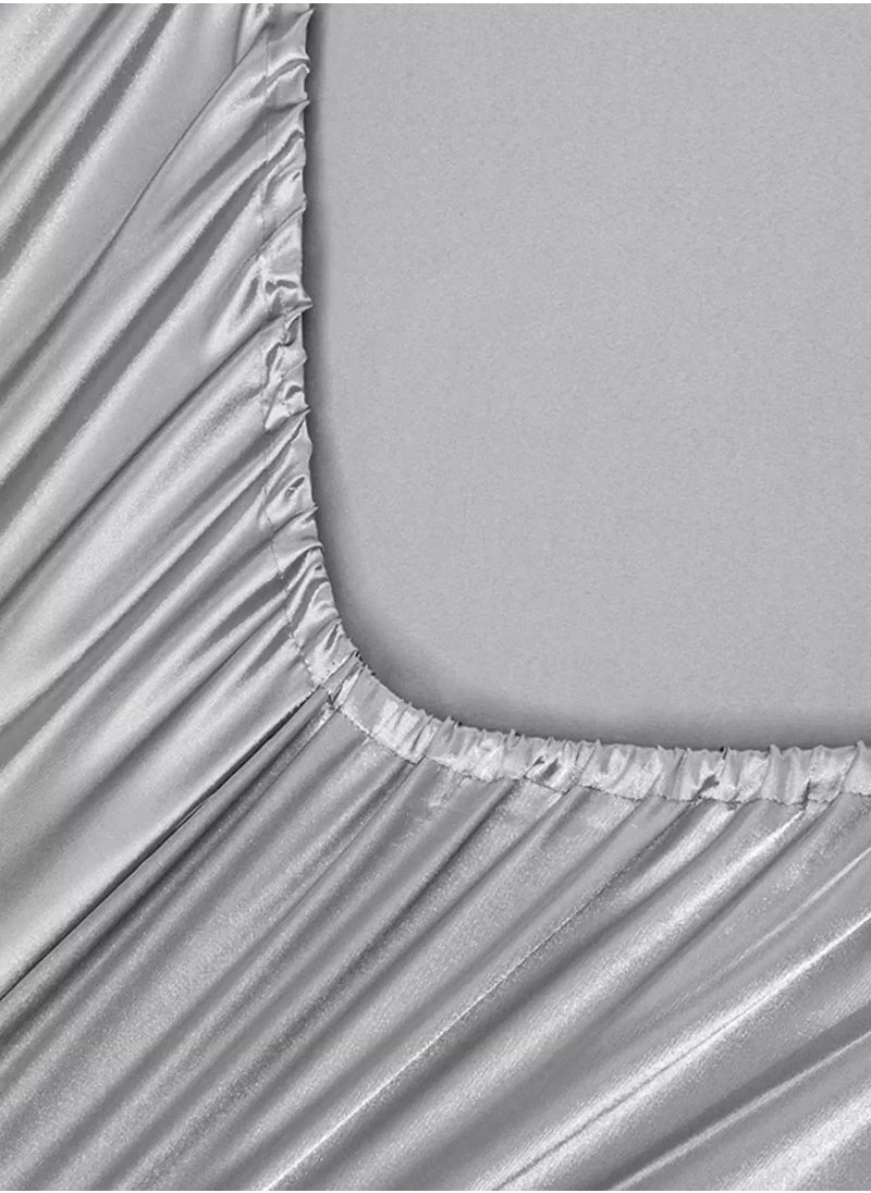 Generic Plain Satin Fitted Sheet  - Image 5