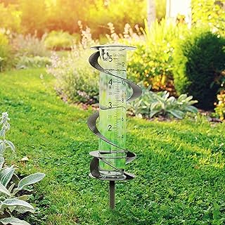 La Crosse Technology La Crosse Technology La Crosse 704-56357-INT Helix Spiral Metal Rain Gauge, Hammered Bronze  - Image 1