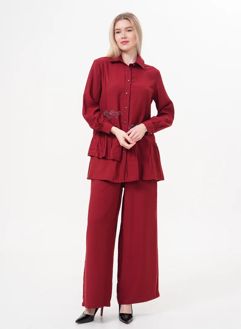 Marvella By Rasha  Ruffle Hem Two-Piece Set for Women | Best Price UAE