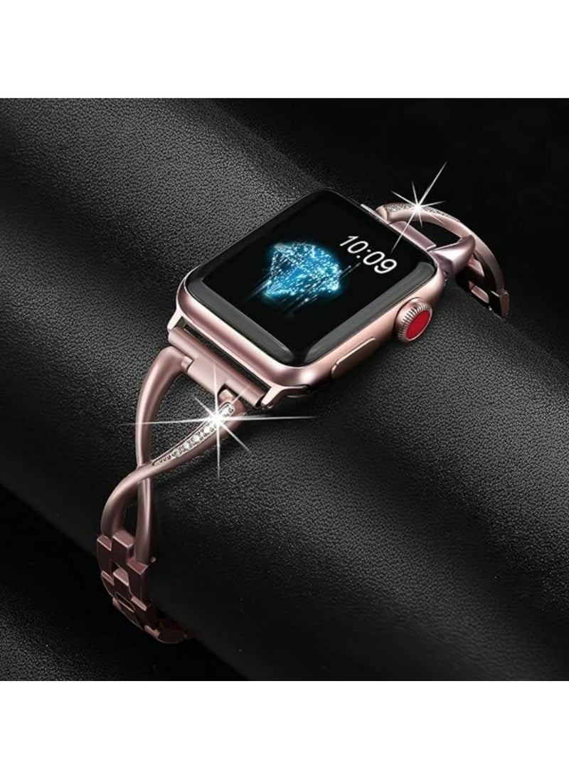 Generic - Apple Watch Band 38mm 40mm Compatible with Iwatch SE Series 9/8/7/6/5/4/3/2/1 Women Dressy Jewelry Stainless Steel Accessories Wristband Strap - Image 1