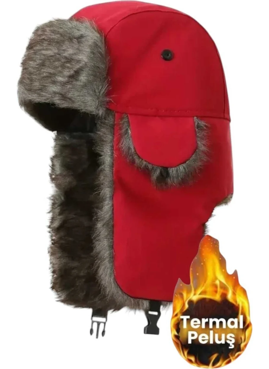 Tezzgelsin Unisex Thermal Plush Fur Pilot Hat