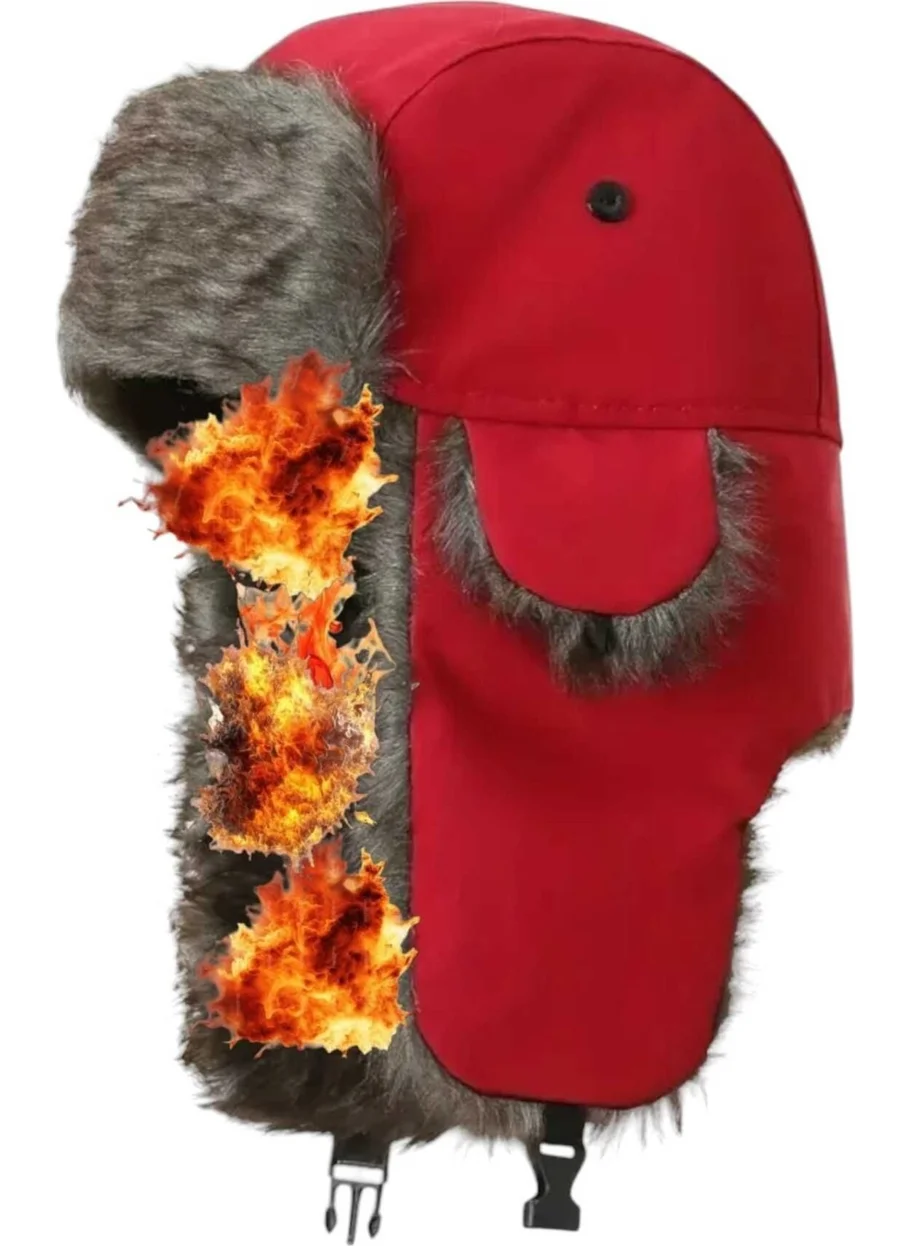 Tezzgelsin Unisex Thermal Plush Fur Pilot Hat