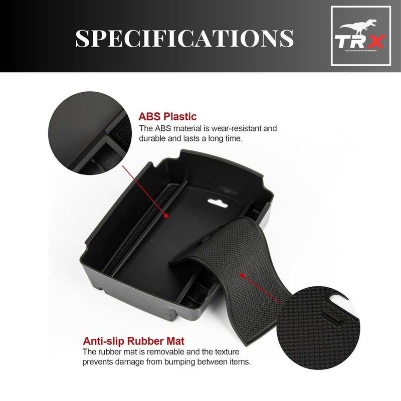  تي ار اكس اوتو منظم مسند ذراع وحدة التحكم المركزية TRX AUTO لسيارة كيا سبورتاج (موديلات ٢٠١٦، ٢٠١٧، ٢٠١٨، ٢٠١٩، ٢٠٢٠، ٢٠٢١) | صينية تخزين مسند ذراع بمقاس مخصص مع بطانة مانعة للانزلاق | ملحقات داخلية لسيارة كيا سبورتاج - Image 2