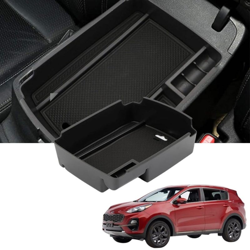  تي ار اكس اوتو منظم مسند ذراع وحدة التحكم المركزية TRX AUTO لسيارة كيا سبورتاج (موديلات ٢٠١٦، ٢٠١٧، ٢٠١٨، ٢٠١٩، ٢٠٢٠، ٢٠٢١) | صينية تخزين مسند ذراع بمقاس مخصص مع بطانة مانعة للانزلاق | ملحقات داخلية لسيارة كيا سبورتاج - Image 1