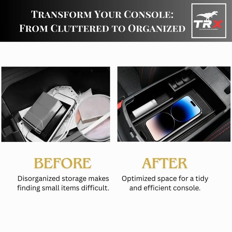  تي ار اكس اوتو منظم مسند ذراع وحدة التحكم المركزية TRX AUTO لسيارة كيا سبورتاج (موديلات ٢٠١٦، ٢٠١٧، ٢٠١٨، ٢٠١٩، ٢٠٢٠، ٢٠٢١) | صينية تخزين مسند ذراع بمقاس مخصص مع بطانة مانعة للانزلاق | ملحقات داخلية لسيارة كيا سبورتاج - Image 3