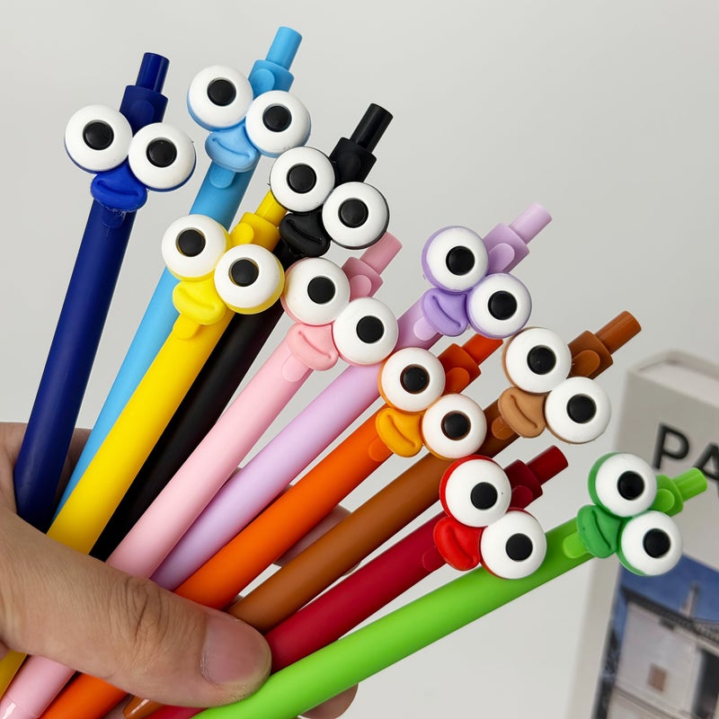 14pcs Minimalist Creative Big Eyes Series Ballpoint Pens Smooth Writing Durable Office - Image 4