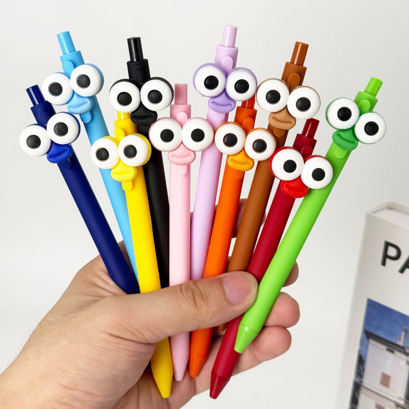 14pcs Minimalist Creative Big Eyes Series Ballpoint Pens Smooth Writing Durable Office - Image 1