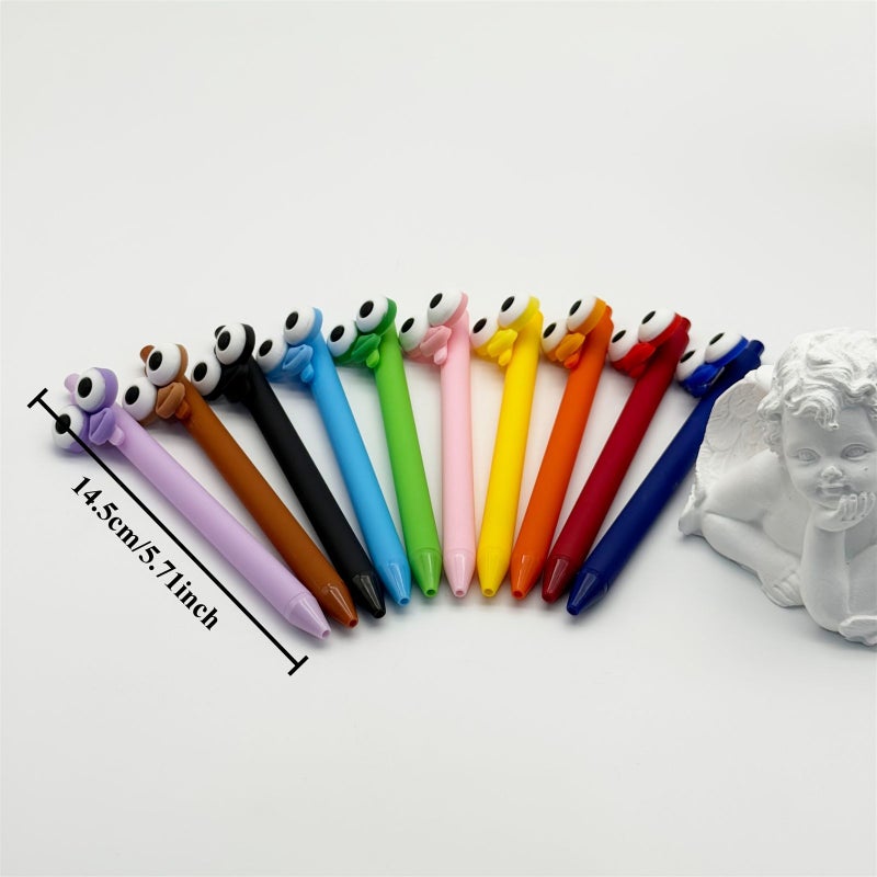 14pcs Minimalist Creative Big Eyes Series Ballpoint Pens Smooth Writing Durable Office - Image 2