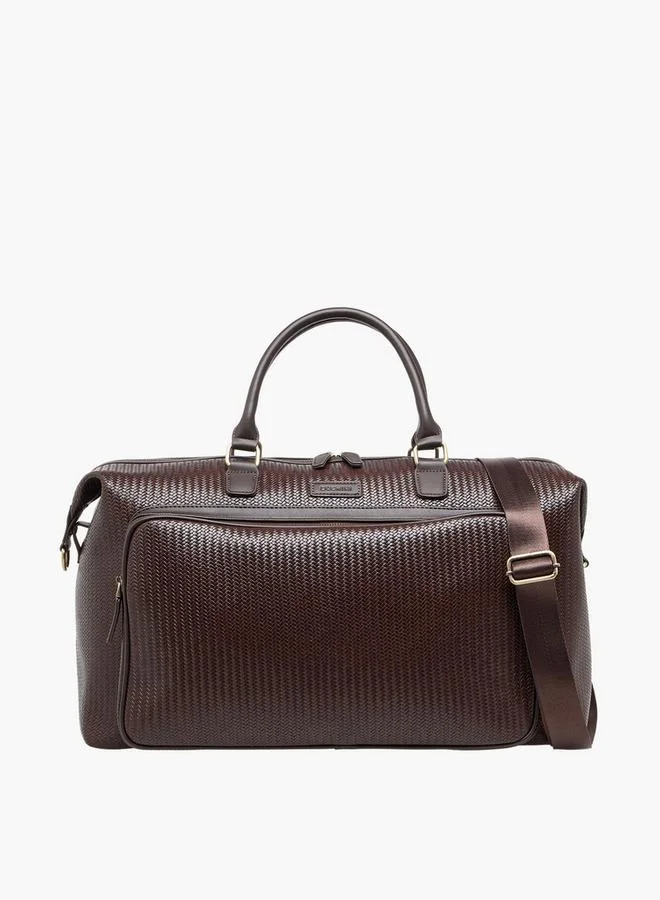 Duchini Textured Duffle Bag With Zip Closure And Detachable Strap