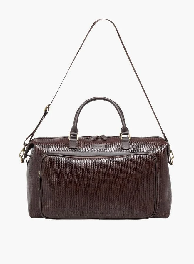 Duchini Textured Duffle Bag With Zip Closure And Detachable Strap