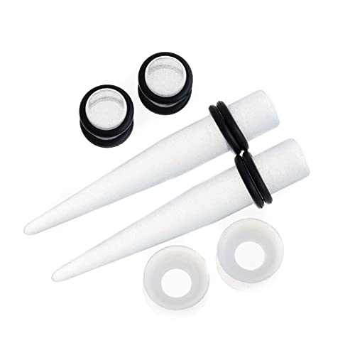 Memsion Ear Stretching Kit 50 Pieces Earrings 14Gauges-00Gauges Earrings Acrylic Tapers Plugs Silicone Tunnels Ear Gauges Expander Set Body Piercing kit Glow In the Dark Color - Image 2
