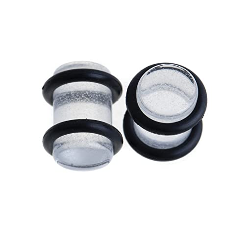 Memsion Ear Stretching Kit 50 Pieces Earrings 14Gauges-00Gauges Earrings Acrylic Tapers Plugs Silicone Tunnels Ear Gauges Expander Set Body Piercing kit Glow In the Dark Color - Image 4