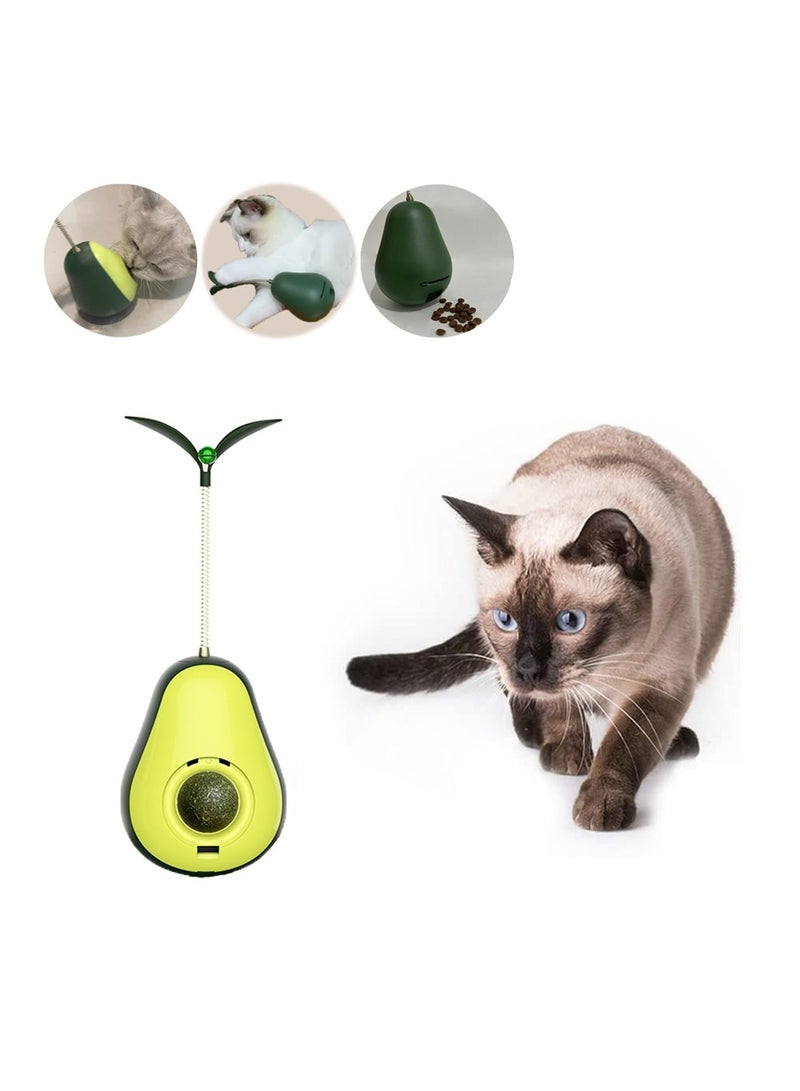 Excefore Interactive Cat Toy 3-in-1 Catnip Toys for Cats with Spring Cat Toy Wand and Cat Treat Dispenser Tumbler Interactive Cat Toys for Indoor Cats Funny Kitten Treats - Image 1