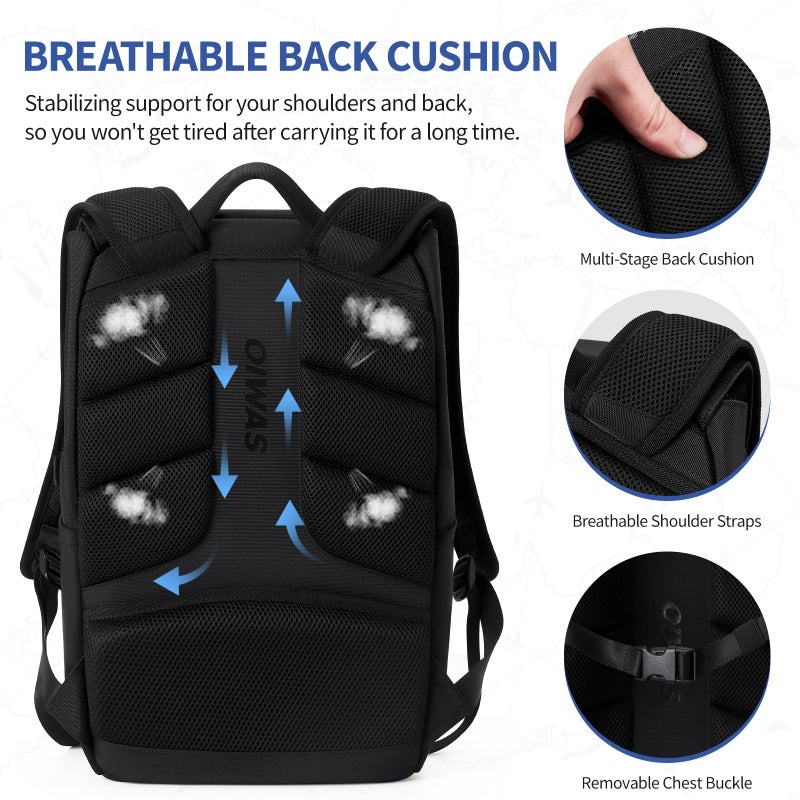 OIWAS Backpack for Men, 16 Inch Laptop Backpack for Men with Magnetic Buckle, Water-Resistant Travel Laptop Backpack - Image 5