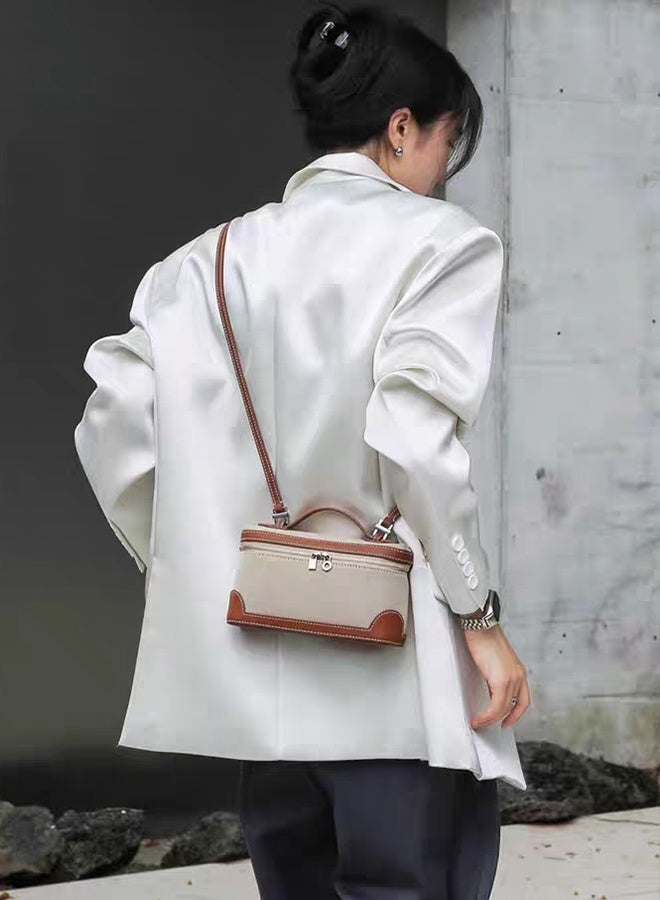 بليه روان حقيبة يد نسائية خفيفة الوزن مع حزام قابل للتعديل، حقيبة كتف جلدية بلون متباين للسيدات - Image 2