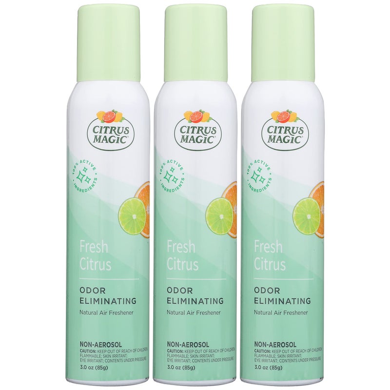 Citrus Magic Freshener Odor Eliminating Air Freshener Spray 3 Ounce Pack of 3 Fresh Citrus 3 Count