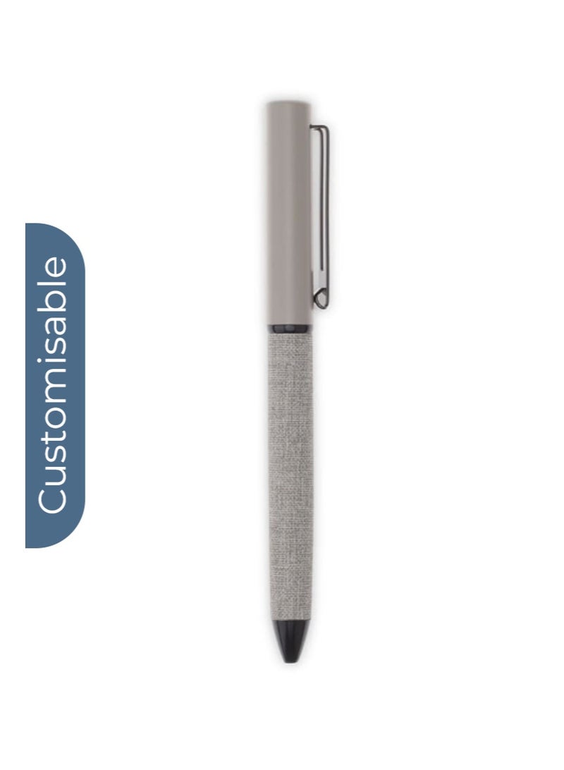 SANTHOME Personalised Sustainable Gift Set with Refillable Notebook, Pen & Cardholder - Grey - Image 2