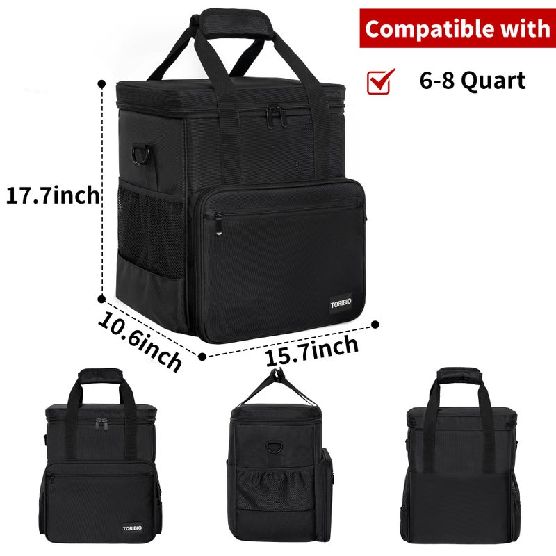 TORIBIO Kitchen Mixer Storage Bag Compatible with KitchenAid and Extra Accessories, Mixer Portable Carrying Bag/Case fit for 6-Quart and 8-Quart Mixers, 15.7" x 10.6" x 17.7" - Image 2
