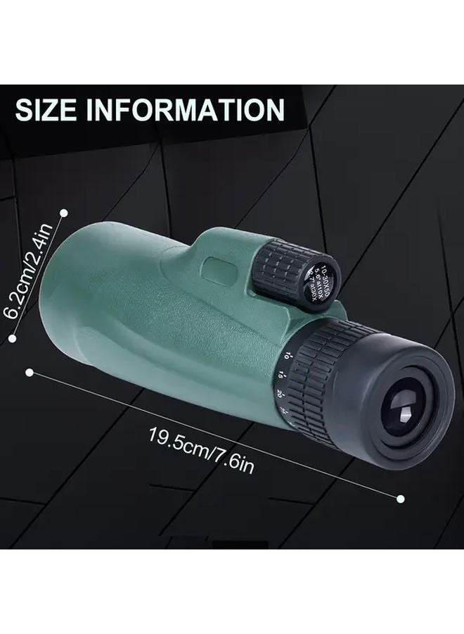 Green Monocular Telescope 10 30x50 Zoom Focus Bird Watching Long Range Compact - Image 3