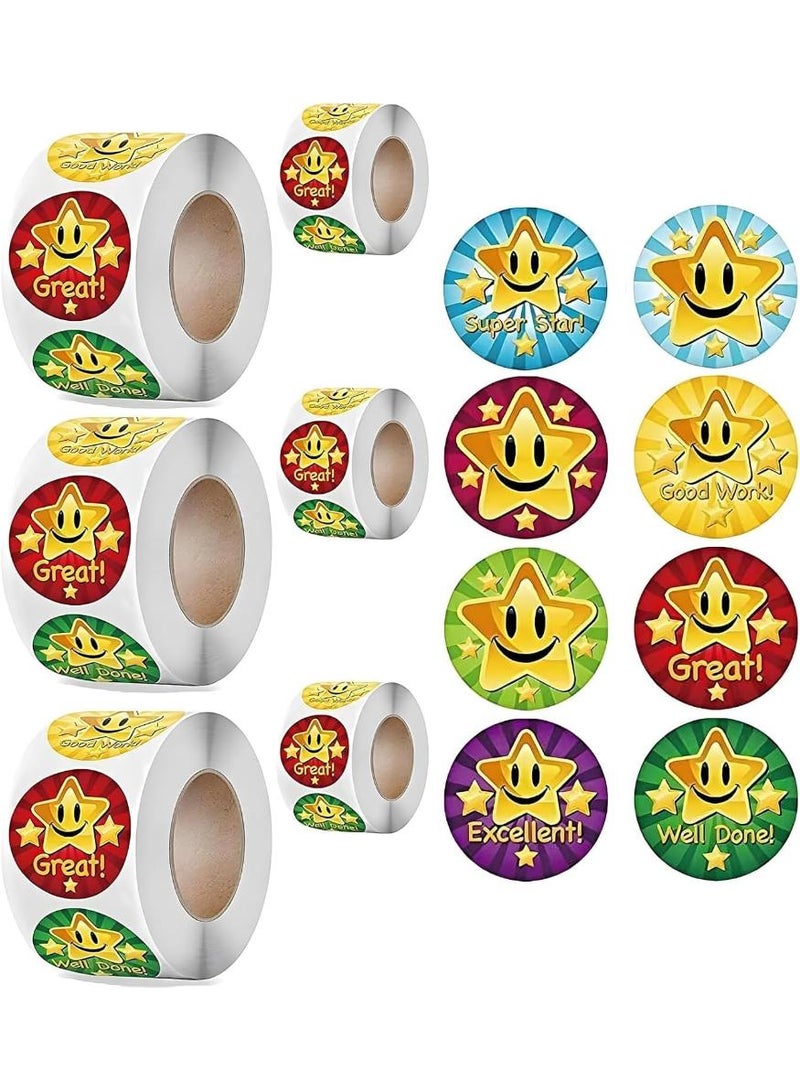 فوميمو ملصقات مكافآت نجوم للاطفال ، 3000 قطعة ملصقات ملونة بتصميمات حيوانات ممتعة، مكافآت تدريب على استخدام المرحاض، مثالية لمخططات السلوك في الفصل الدراسي ولوازم المعلمين وأنشطة ما قبل المدرسة - Image 1