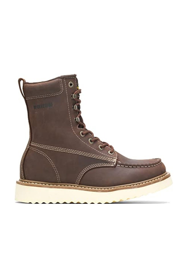WOLVERINE mens Loader 8" Steel Toe Wedge Work Boot, Brown, 10.5 X-Wide US - Image 1